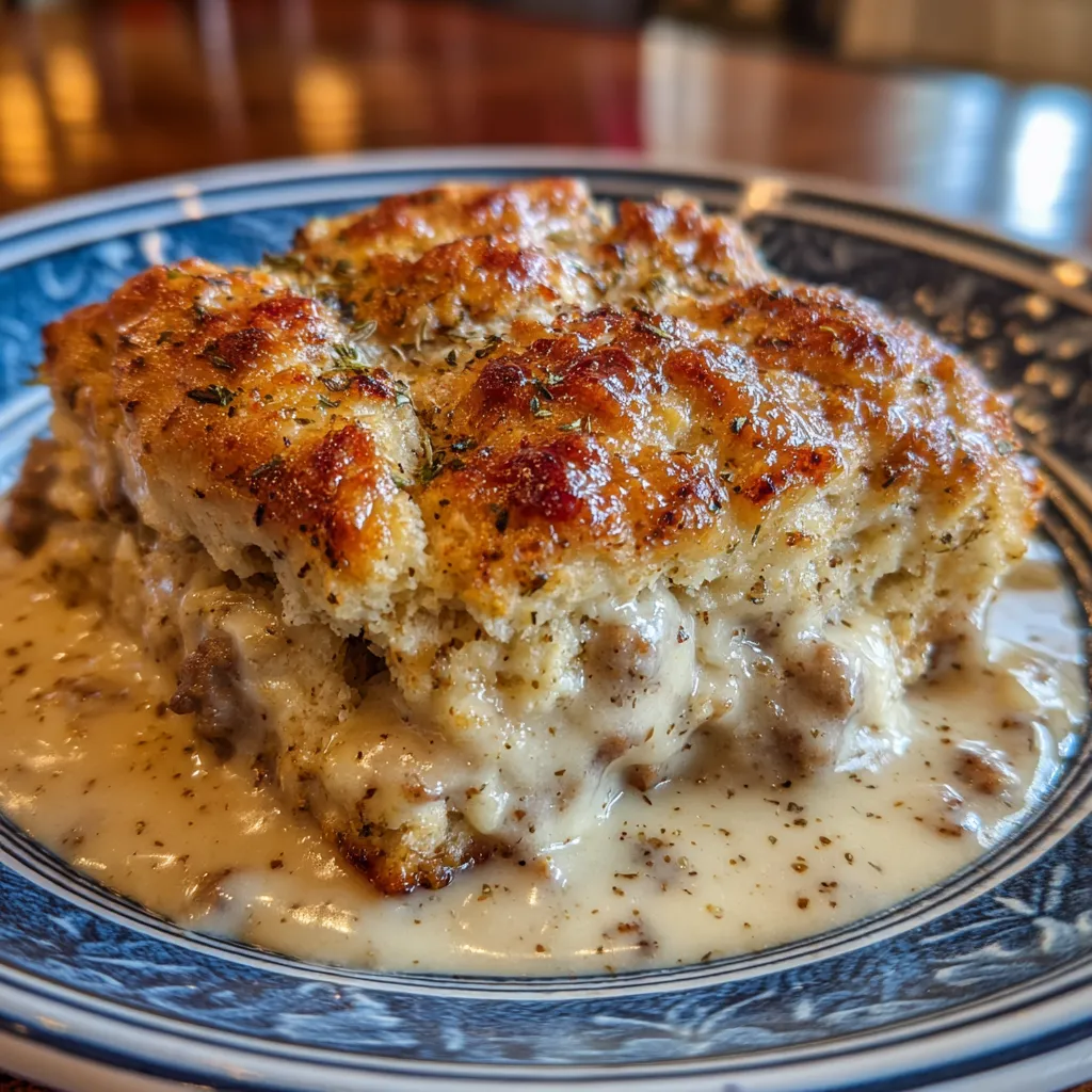 Biscuits and Gravy Casserole – Easy Cracker Barrel Copycat