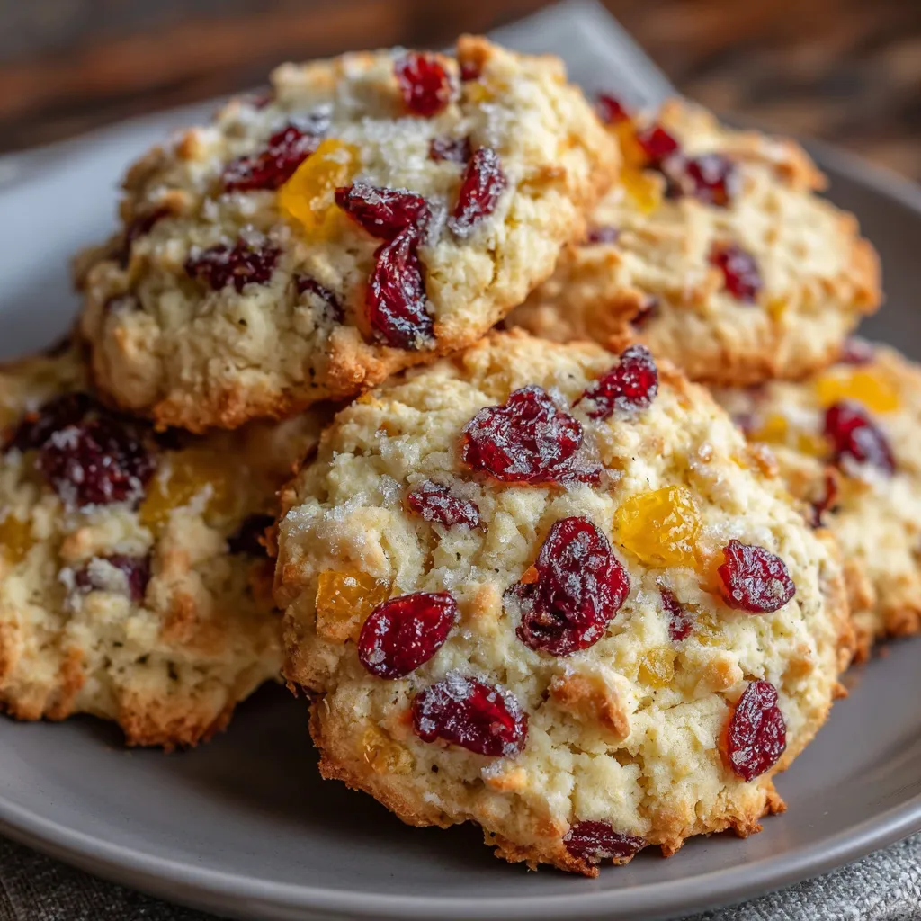 Chewy Christmas Cranberry Orange Cookies