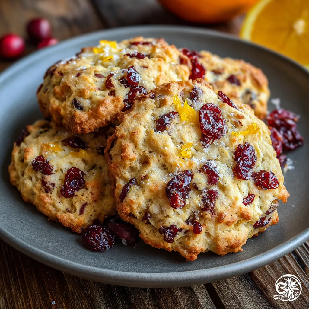 Chewy Christmas Cranberry Orange Cookies