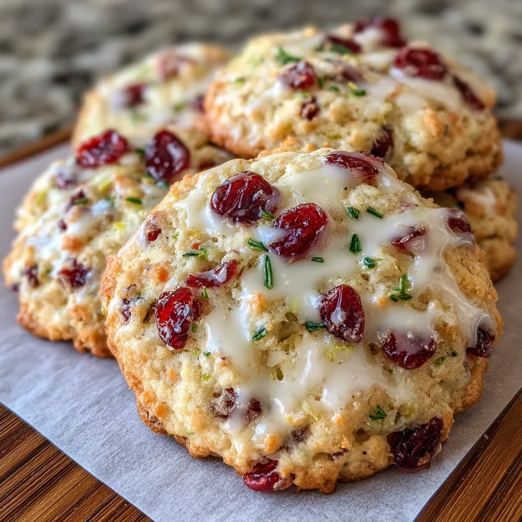 Chewy Christmas Cranberry Orange Cookies