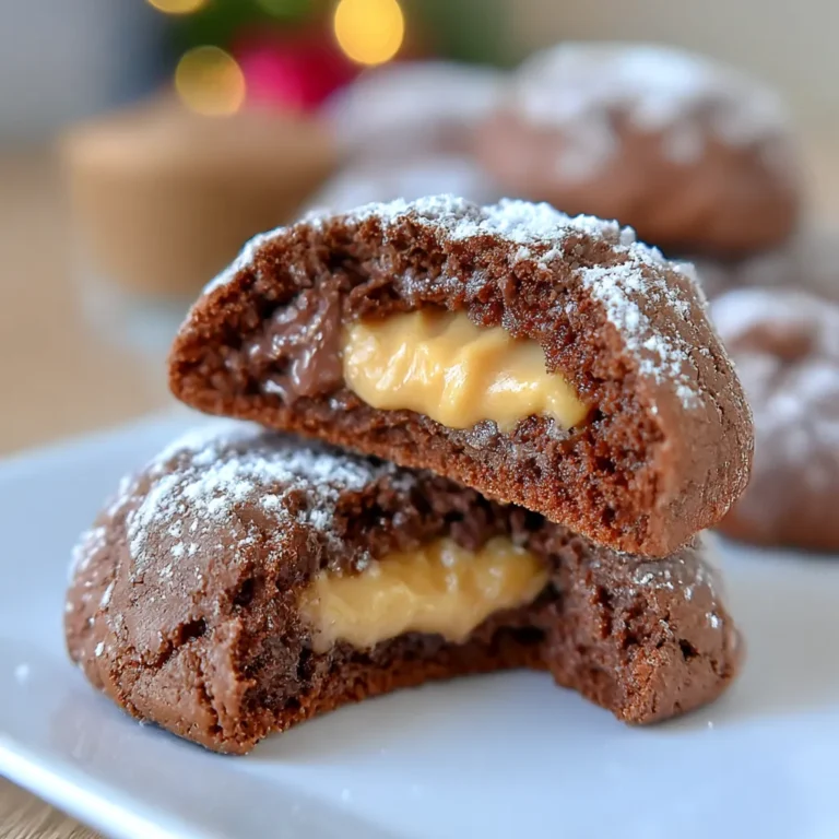 Chocolate Crinkle Cookies with Reese’s Peanut Butter Filling