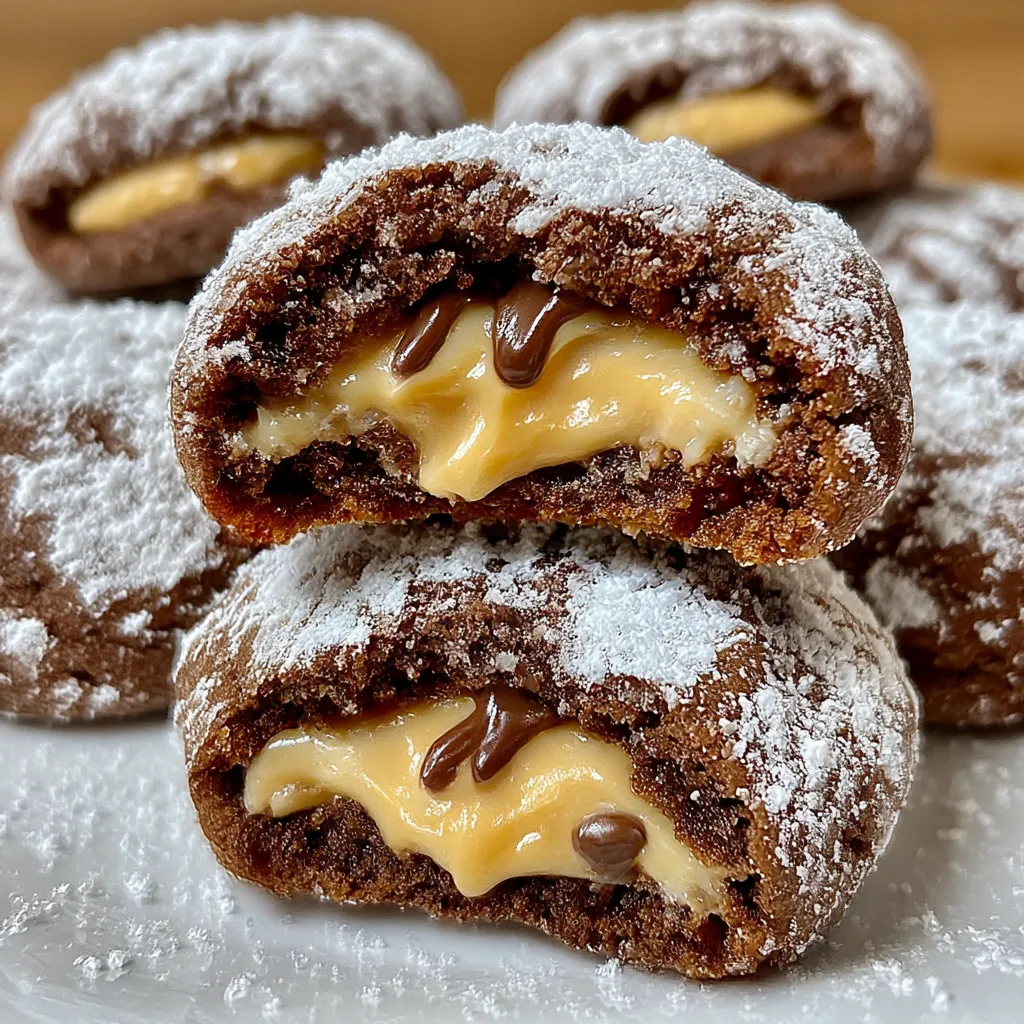 Chocolate Crinkle Cookies with Reese’s Peanut Butter Filling