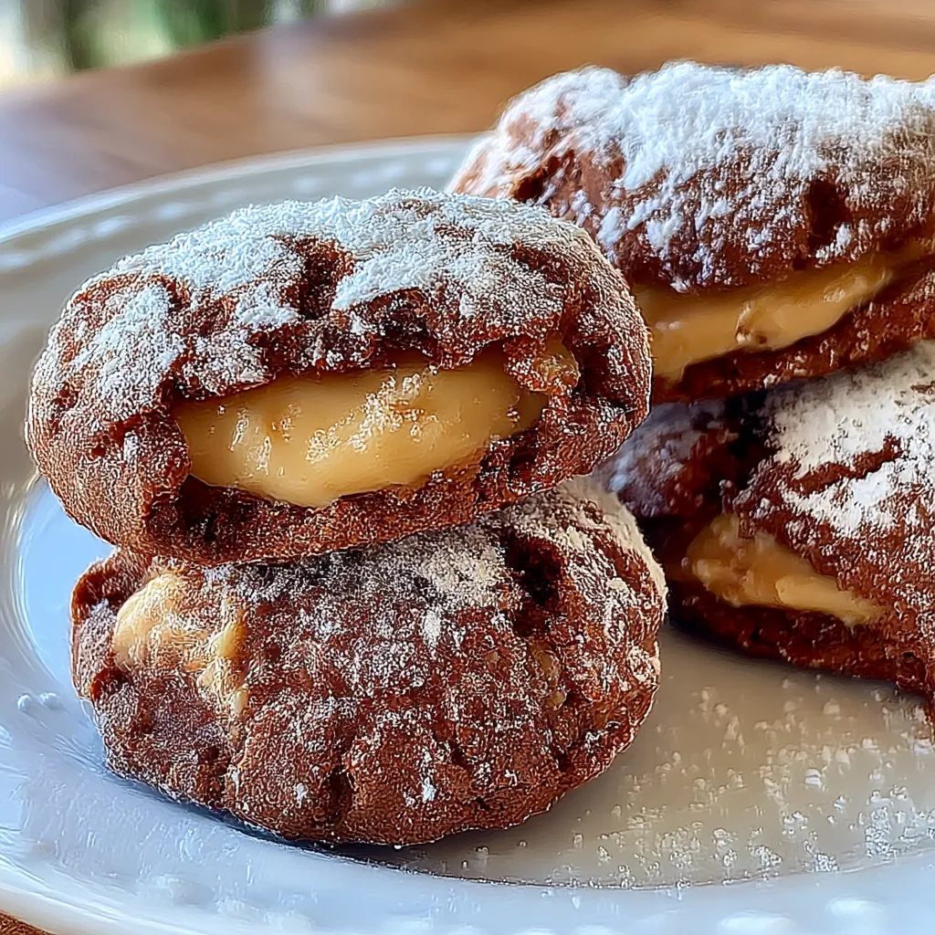 Chocolate Crinkle Cookies with Reese’s Peanut Butter Filling