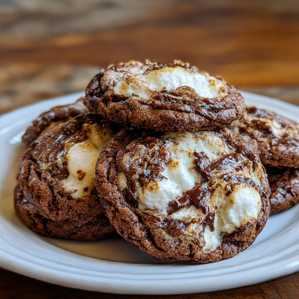 Chocolate Marshmallow Swirl Cookies