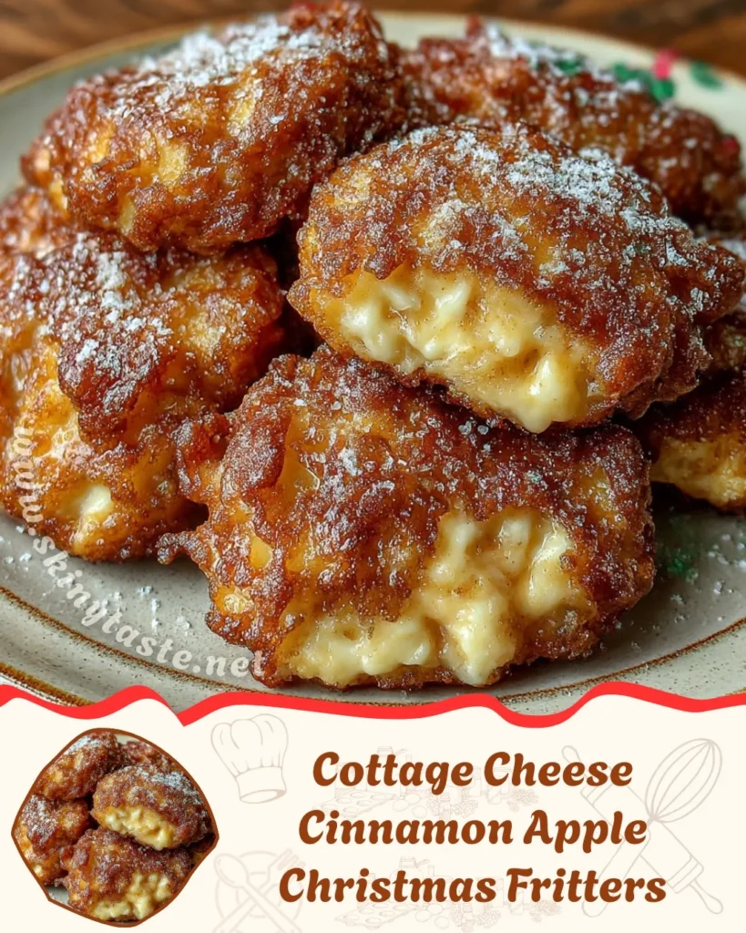 Cottage Cheese Cinnamon Apple Christmas Fritters