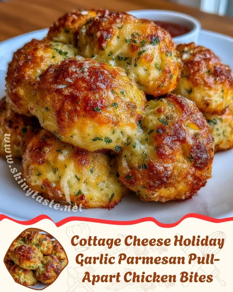 Cottage Cheese Holiday Garlic Parmesan Pull-Apart Chicken Bites 8 Cottage Cheese Holiday Garlic Parmesan