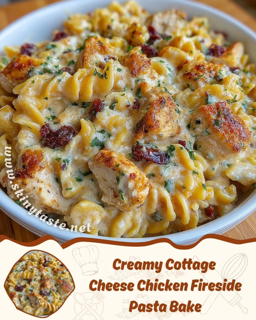 Creamy Cottage Cheese Chicken Fireside Pasta Bake