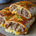 Garlic Butter Beef Cheeseburger Rollups