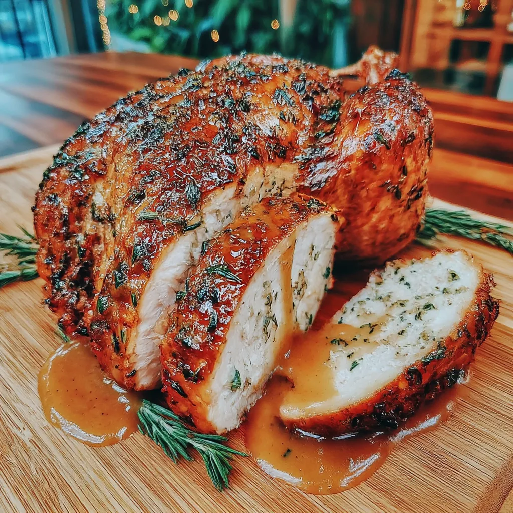 Herb Butter Roast Turkey with Maple Pumpkin Gravy