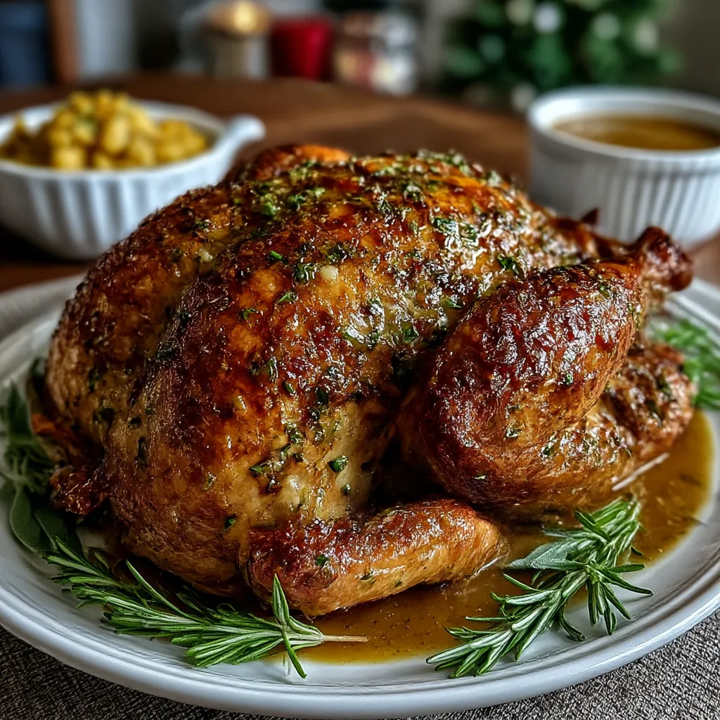 Herb Butter Roast Turkey with Maple Pumpkin Gravy