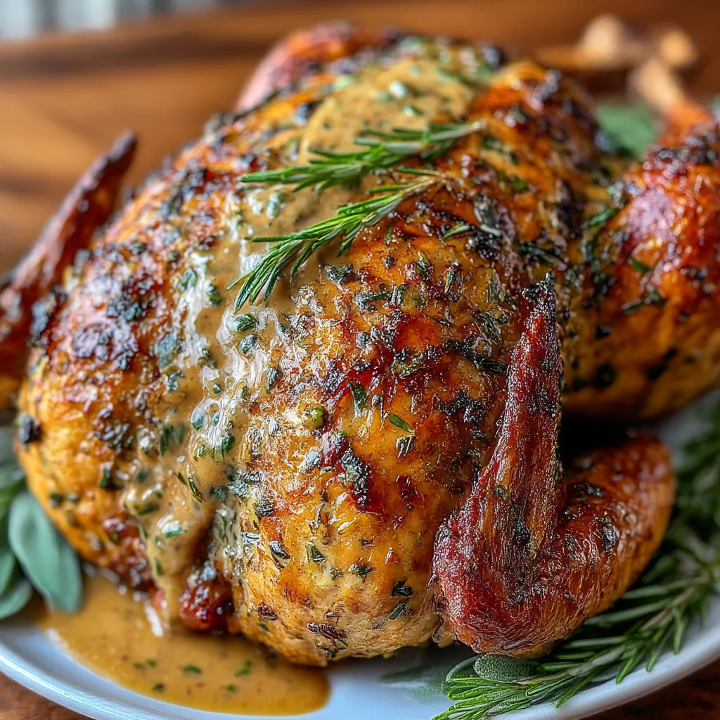 Herb Butter Roast Turkey with Maple Pumpkin Gravy