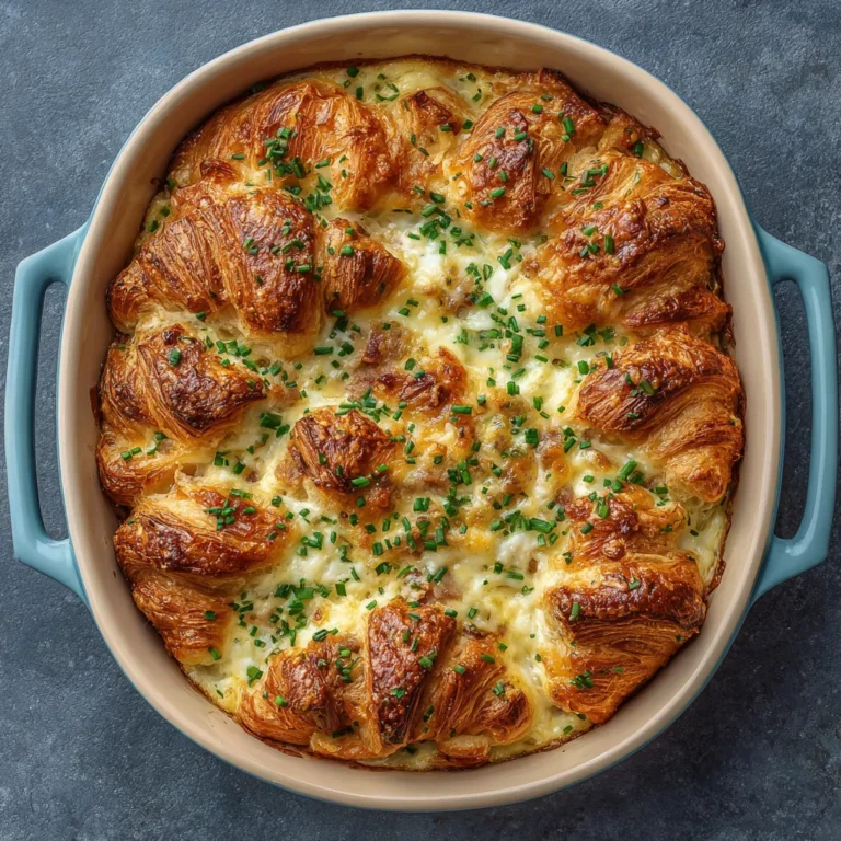 Overnight Croissant Breakfast Casserole
