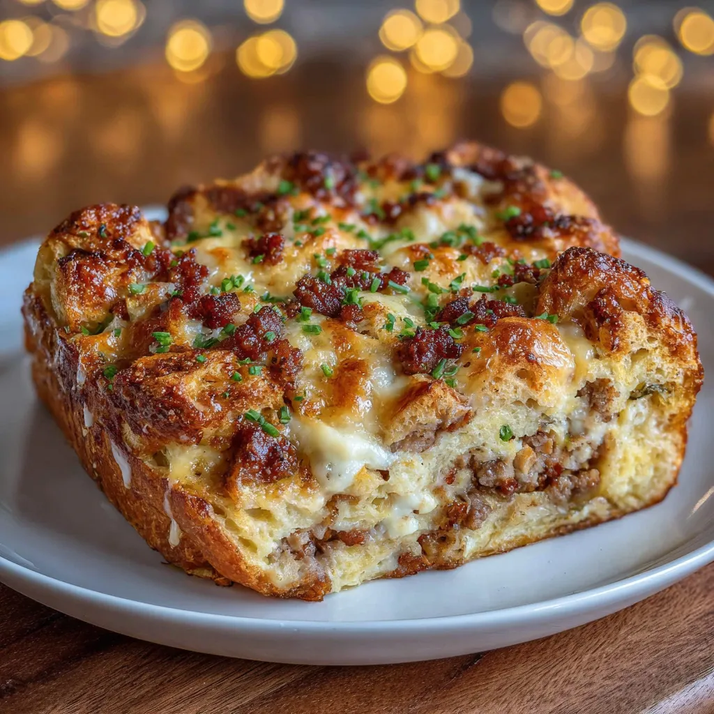 Overnight Croissant Breakfast Casserole