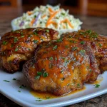 Sticky Apple Cider Chicken with Crisp Autumn Slaw