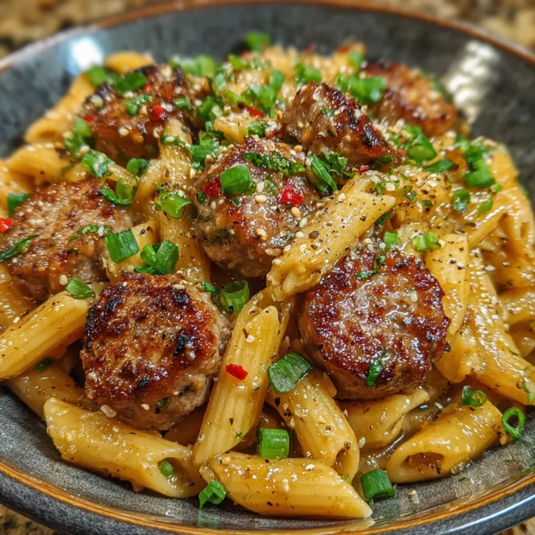Sticky Honey Garlic Sausage Pasta