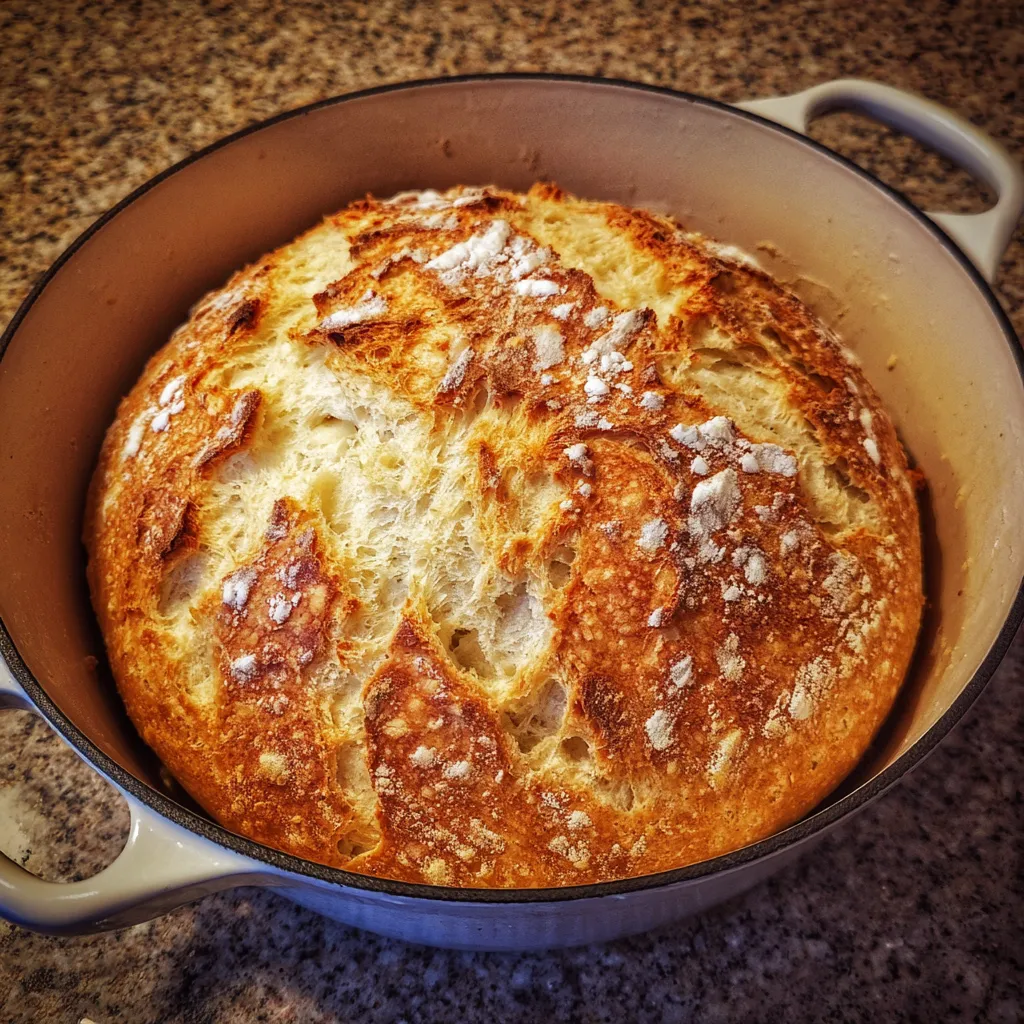 No Knead Dutch Oven Bread makes 3 Easy Crispy Bakery Loaves 8 No Knead Dutch Oven Bread