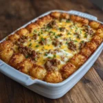 Tater Tot Turkey Sausage Breakfast Casserole