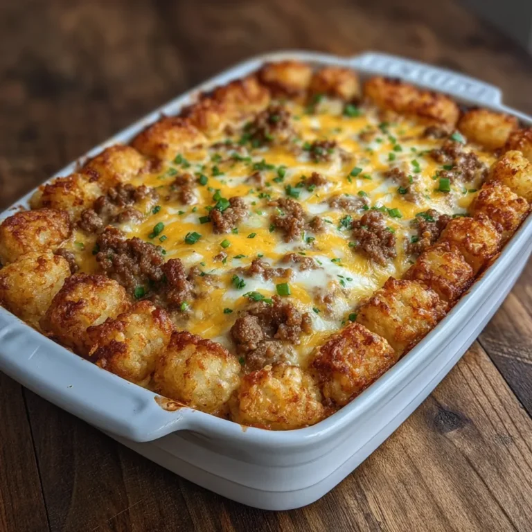 Tater Tot Turkey Sausage Breakfast Casserole