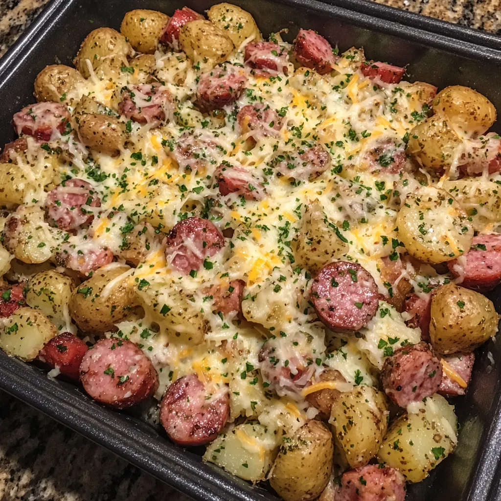 Cheesy Ranch Potatoes and Smoked Sausage: 5 Yum Wow Delish. 8 Cheesy Ranch Potatoes and Smoked Sausage