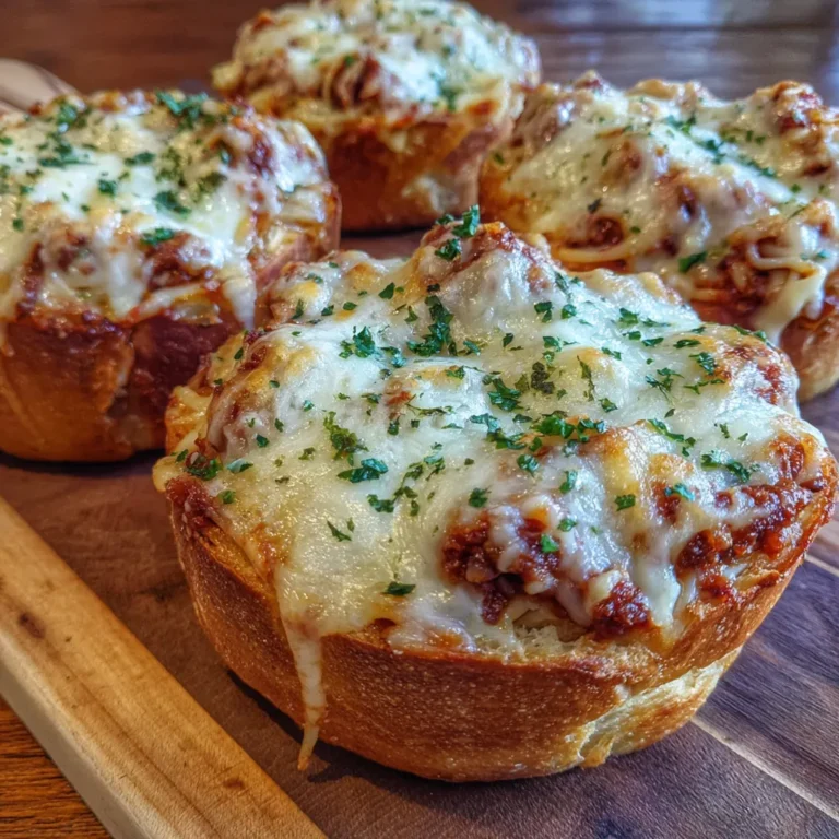Spaghetti Garlic Bread Bowls