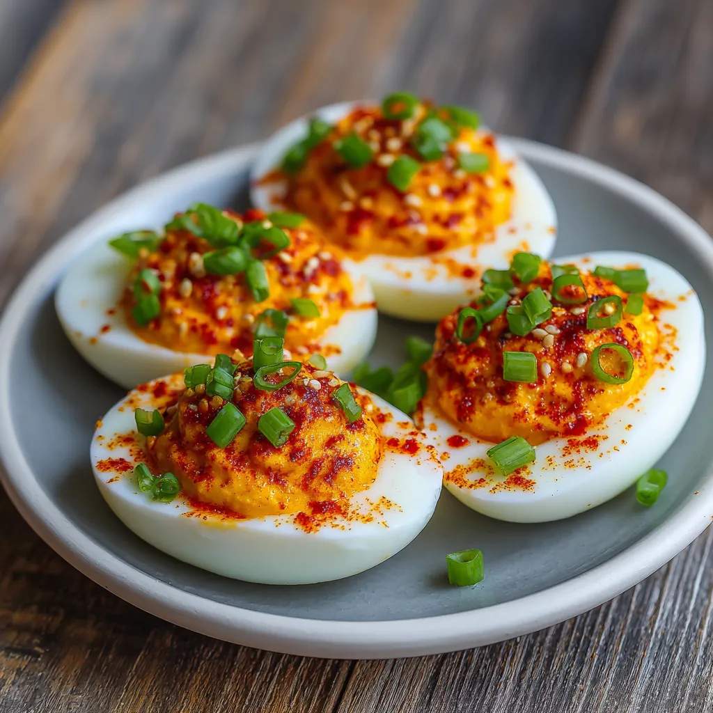 Chili Garlic Deviled Eggs offer 12-egg ultimate bold kick. 8 Chili Garlic Deviled Eggs