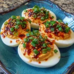 Chili Garlic Deviled Eggs