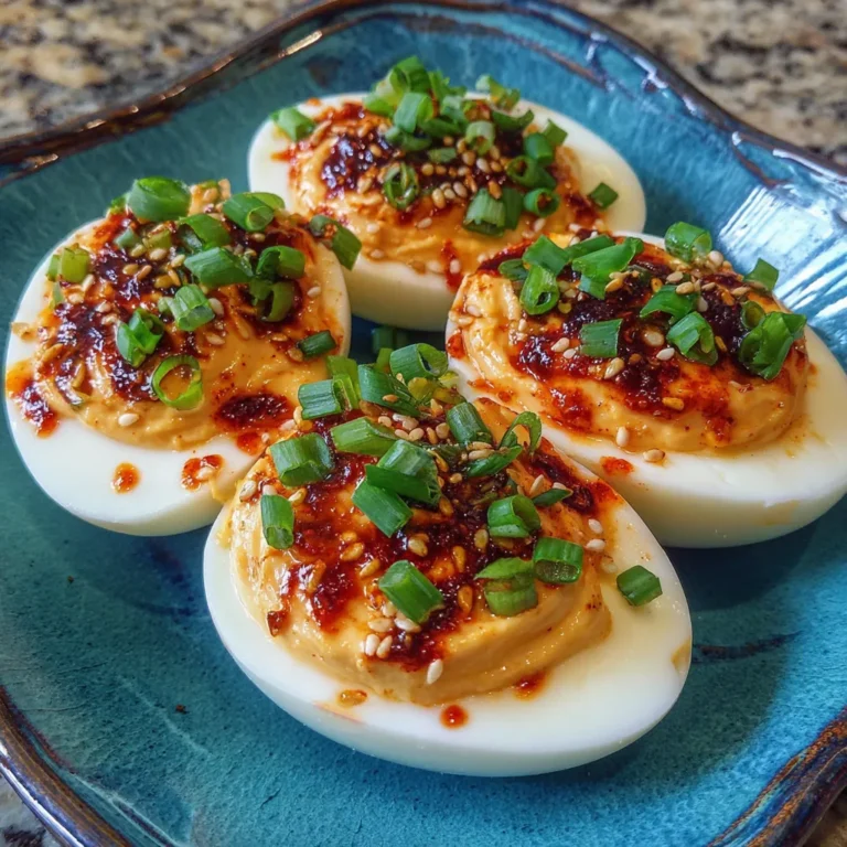 Chili Garlic Deviled Eggs