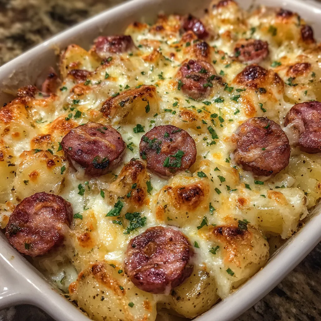 Cheesy Ranch Potatoes and Smoked Sausage: 5 Yum Wow Delish. 6 Cheesy Ranch Potatoes and Smoked Sausage