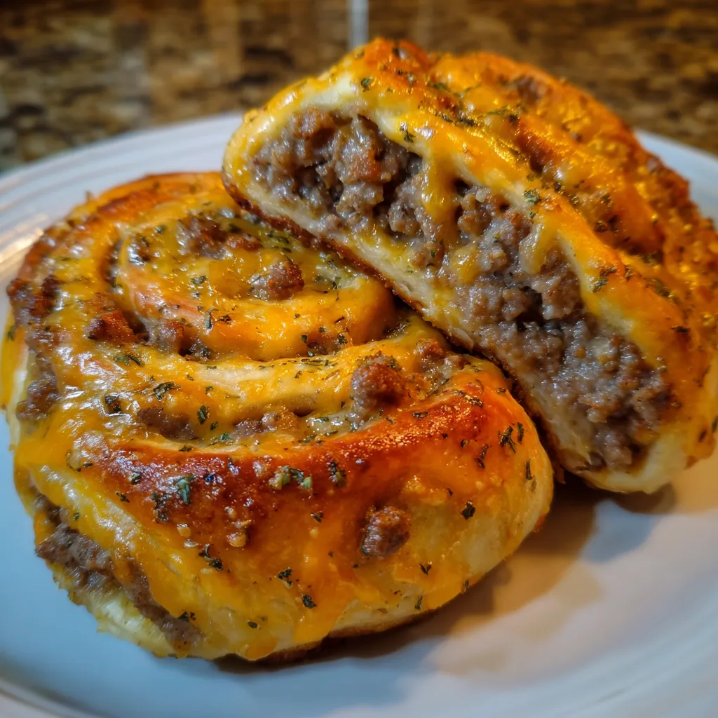 Garlic Butter Cheeseburger Rollups