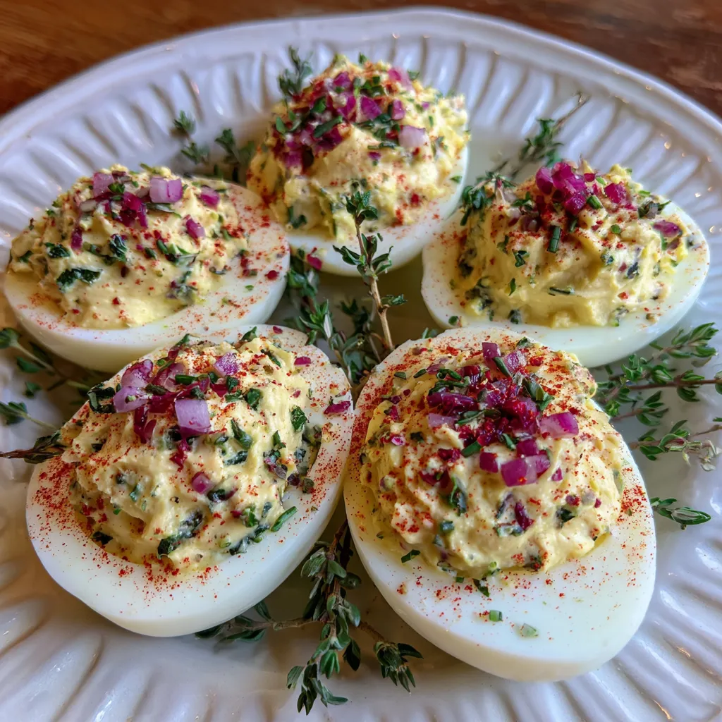 Thanksgiving Deviled Eggs are 5-star Creamy Festive Savory. 6 Thanksgiving Deviled Eggs