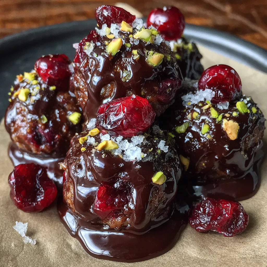 Dark Chocolate Covered Cranberry Sauce Bites