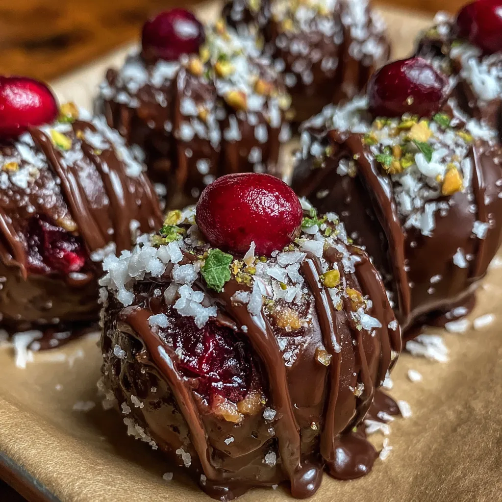 Dark Chocolate Covered Cranberry Sauce Bites