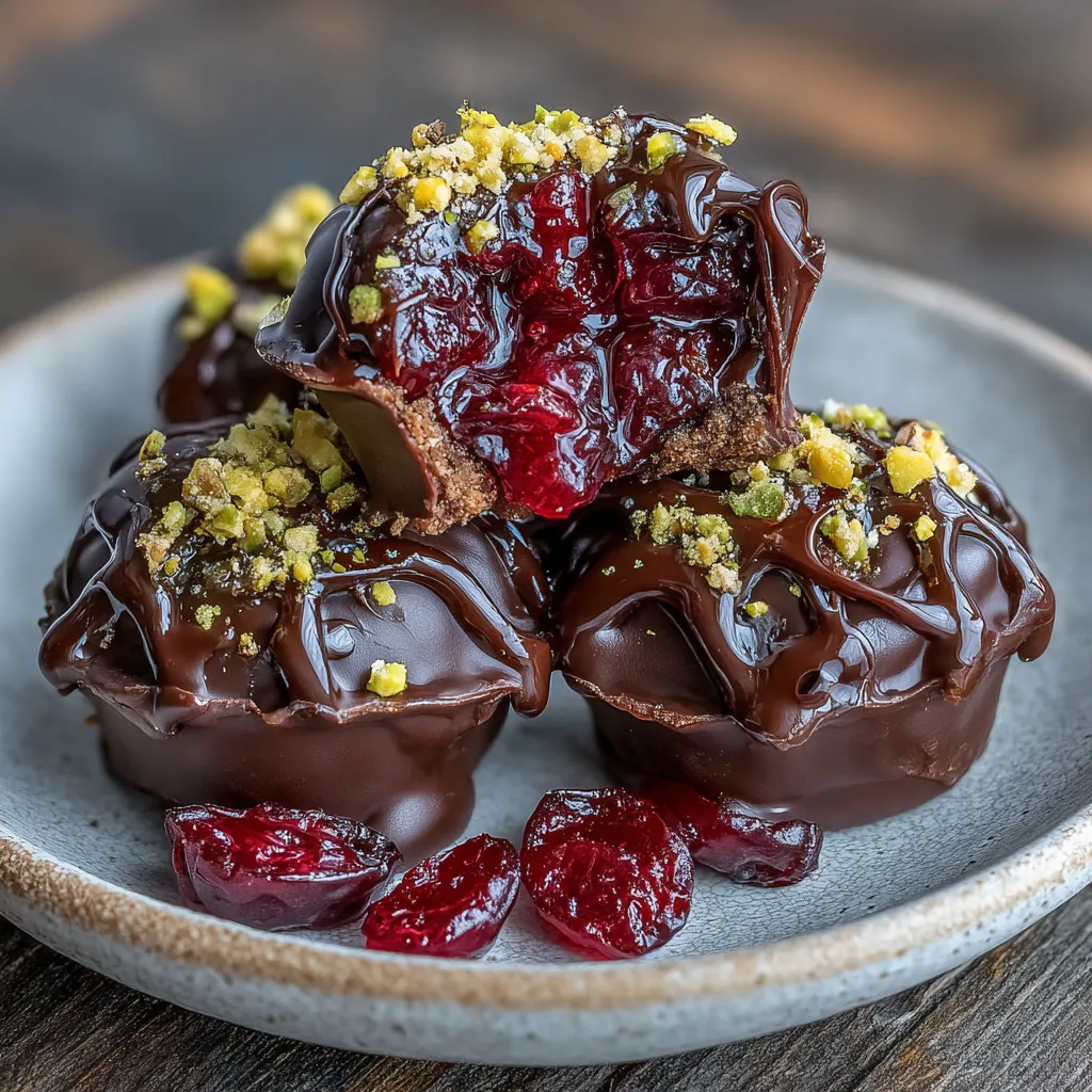 Dark Chocolate Covered Cranberry Sauce Bites