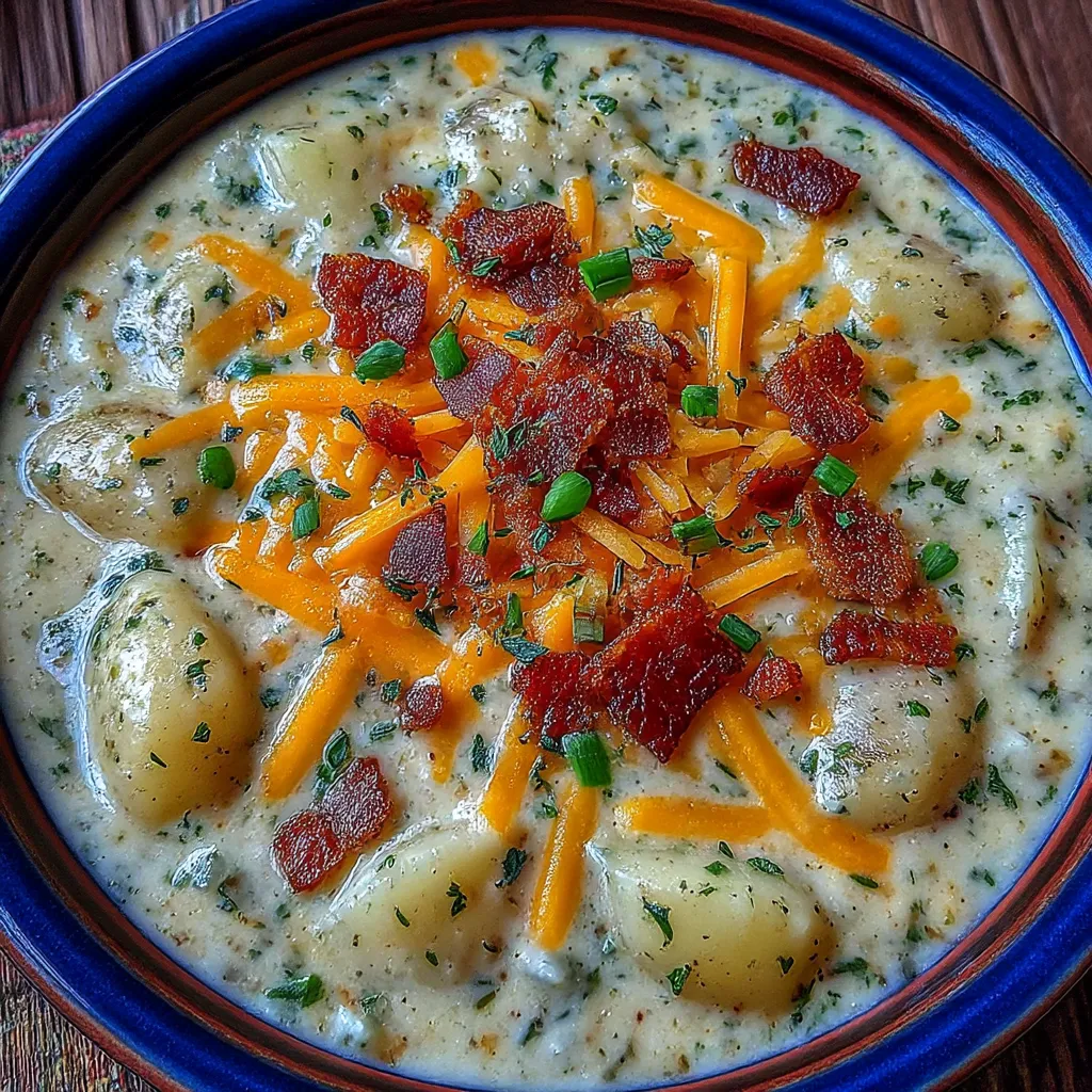 Cheddar Garlic Herb Potato Soup