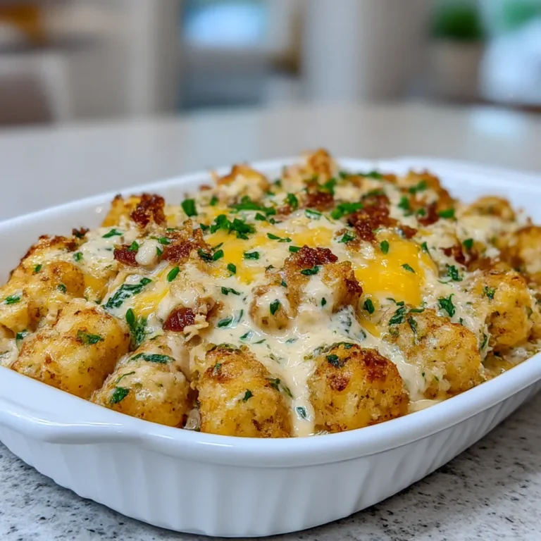Cheddar Ranch Chicken Tater Tot Bake