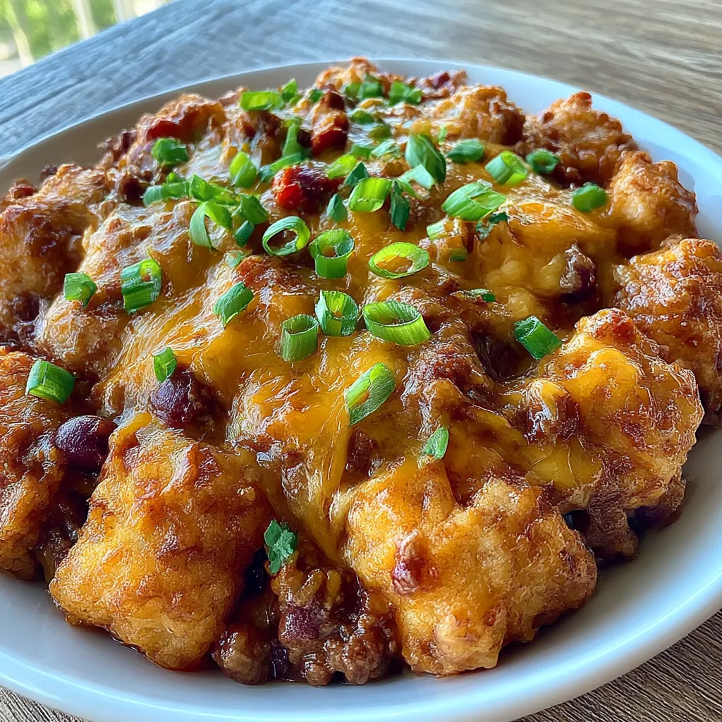 Chili Cheese Tater Tot Casserole
