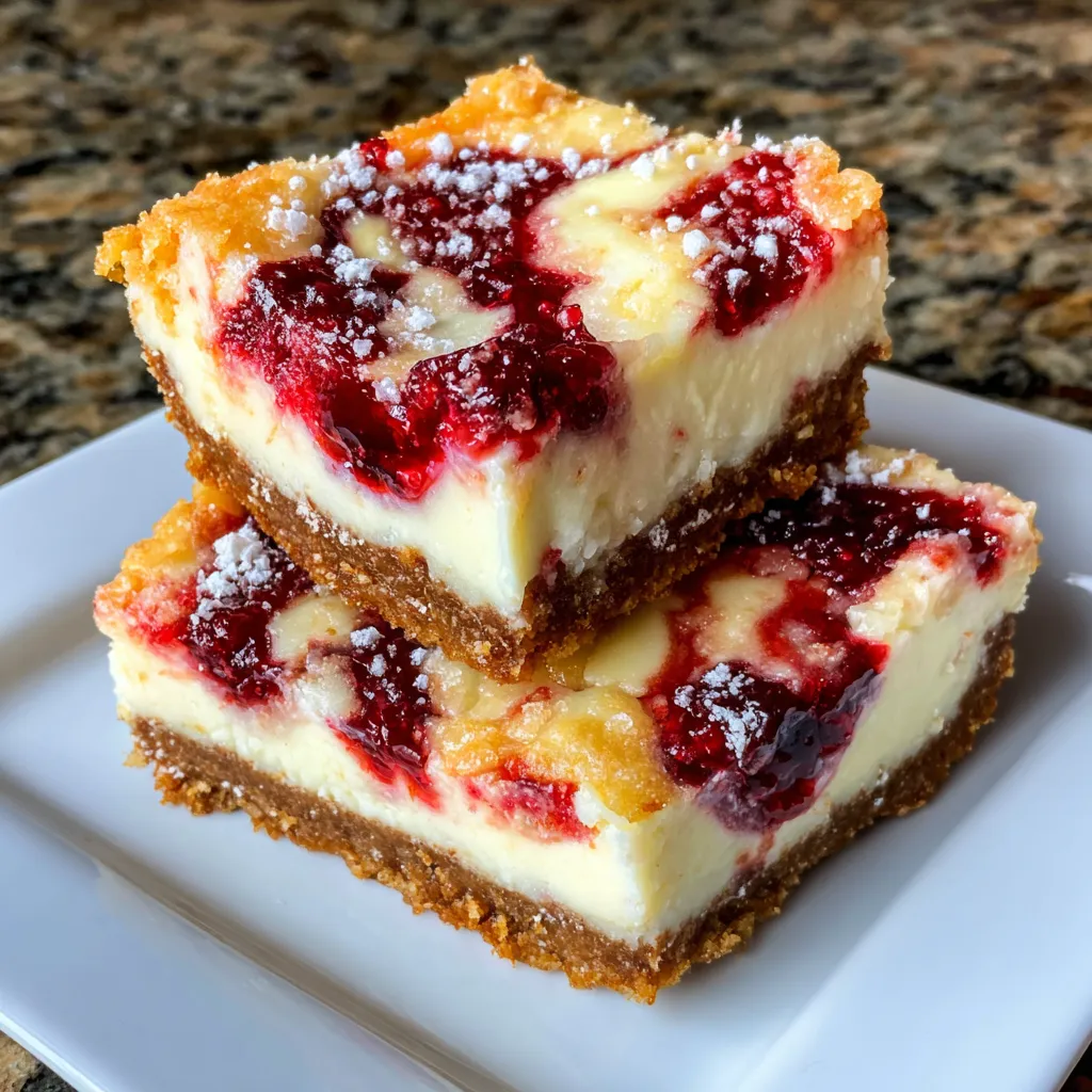 Christmas Raspberry Cheesecake Crinkle Bars