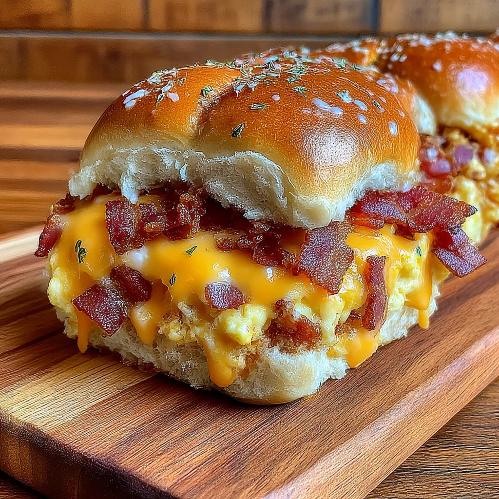 Crack Breakfast Sliders Turkey Bacon, Egg and Cheese 12. 6 Crack Breakfast Sliders Turkey Bacon, Egg and Cheese