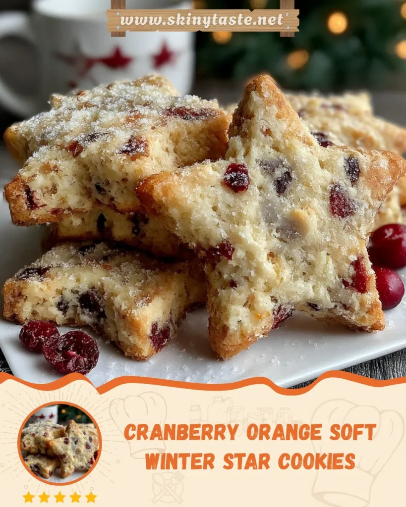 Cranberry Orange Soft Winter Star Cookies