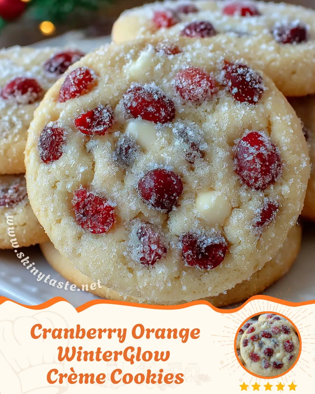Cranberry Orange WinterGlow Crème Cookies 8 Cranberry Orange WinterGlow Crème Cookies
