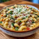 Creamy Parmesan Italian Sausage Ditalini Soup