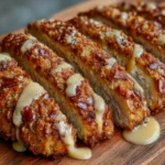 Crispy Pretzel Chicken with Creamy Mustard-Cheddar Sauce
