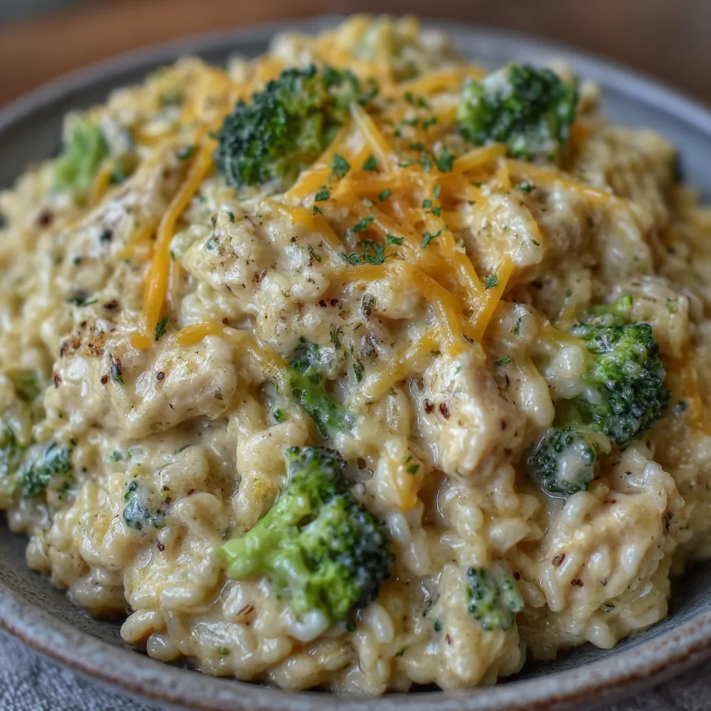 Easy Crockpot Cheesy Chicken Broccoli Rice