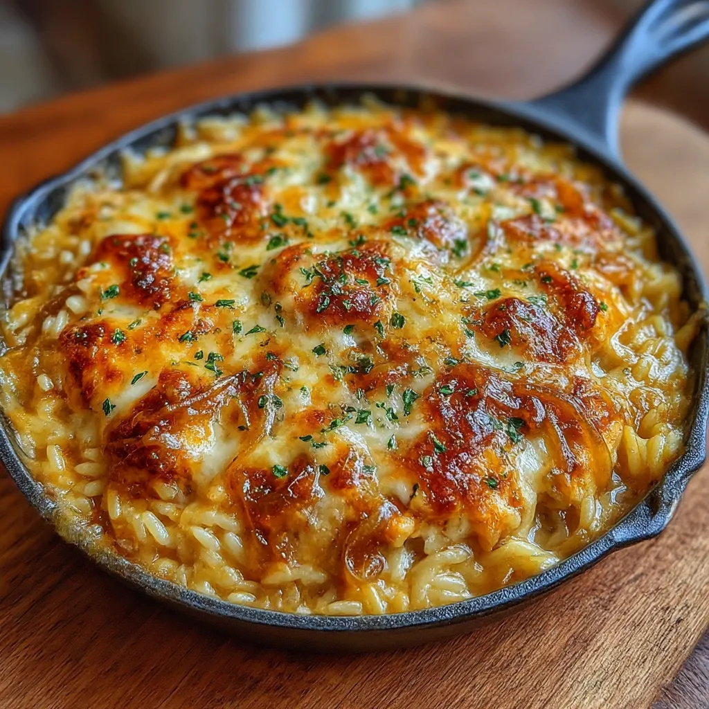 French Onion Chicken Orzo Casserole: 5 Cozy Creamy Easy Win 7 French Onion Chicken Orzo Casserole