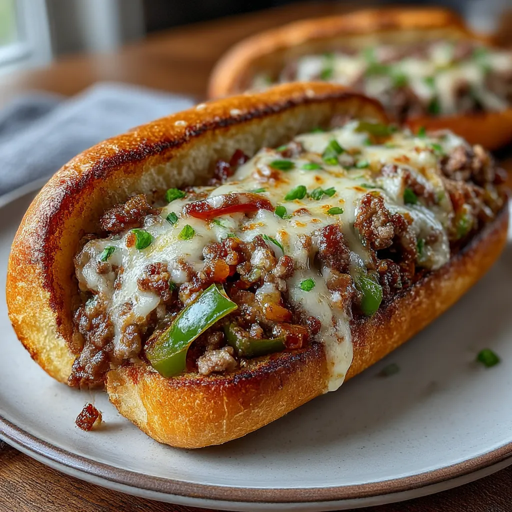 Ground Beef Philly Cheesesteaks
