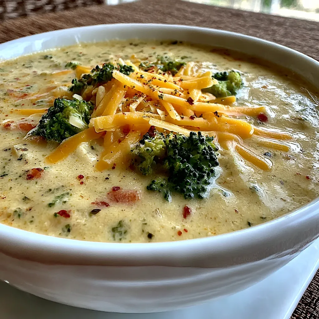 Healthy Broccoli Cheddar Soup is creamy, easy, 4 servings. 8 Healthy Broccoli Cheddar Soup