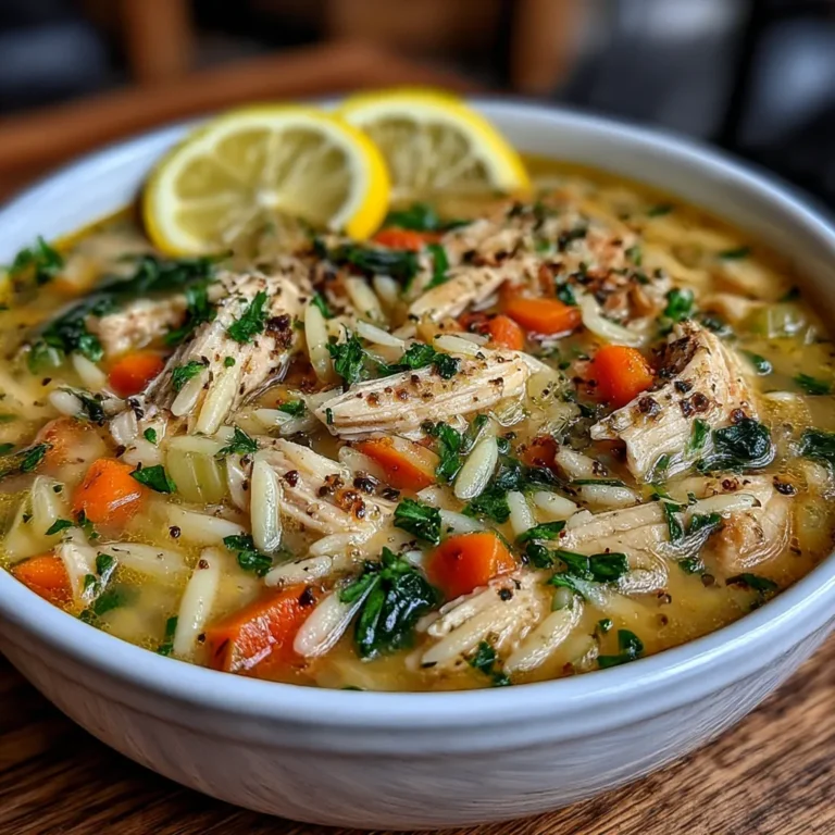 Lemon Chicken Orzo Soup