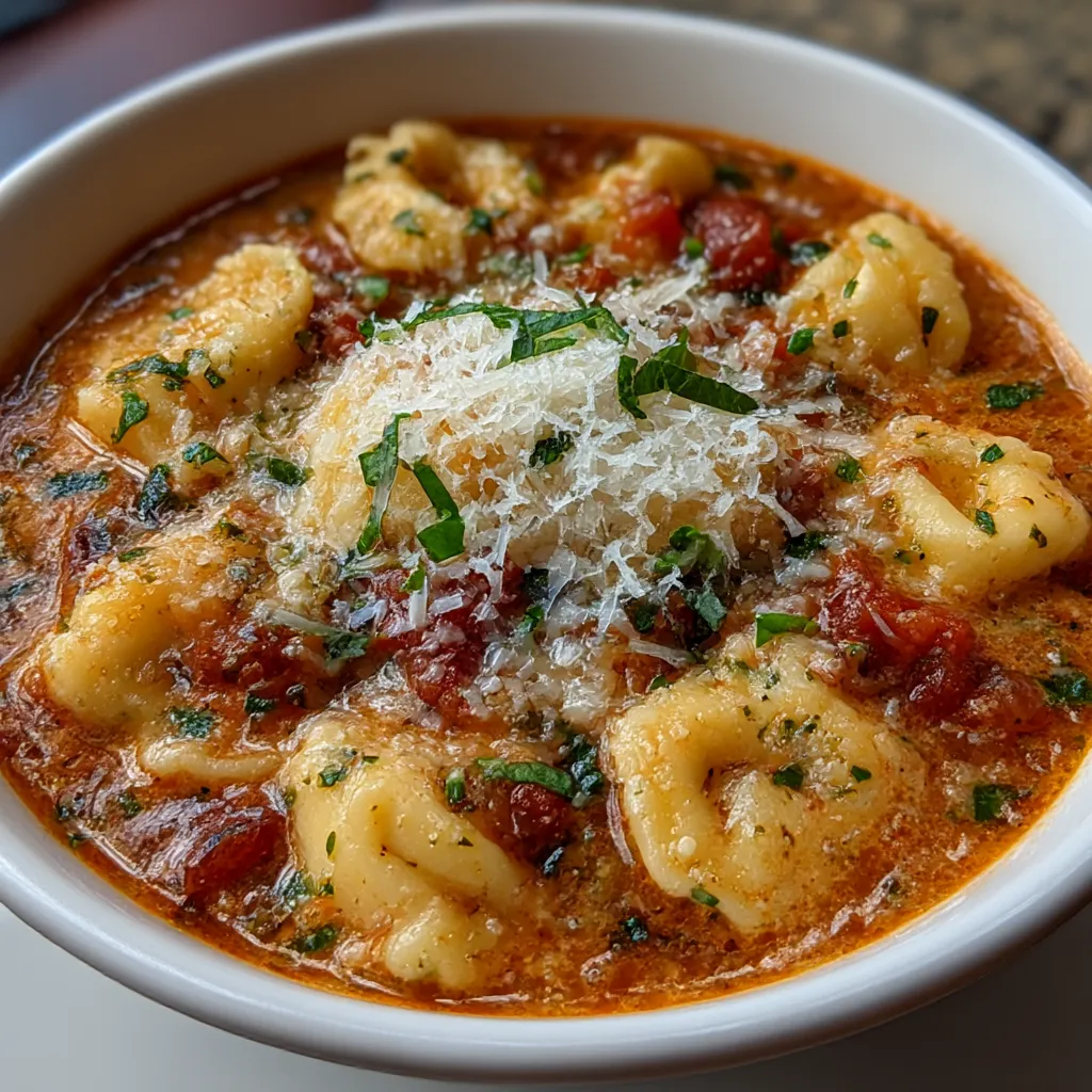 Parmesan Tomato Tortellini Soup adds 5 Quick Creamy Delish. 8 Parmesan Tomato Tortellini Soup