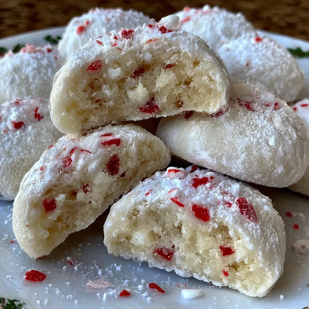 Peppermint Meltaways yield 5 amazing festive tasty cookies. 6 Peppermint Meltaways