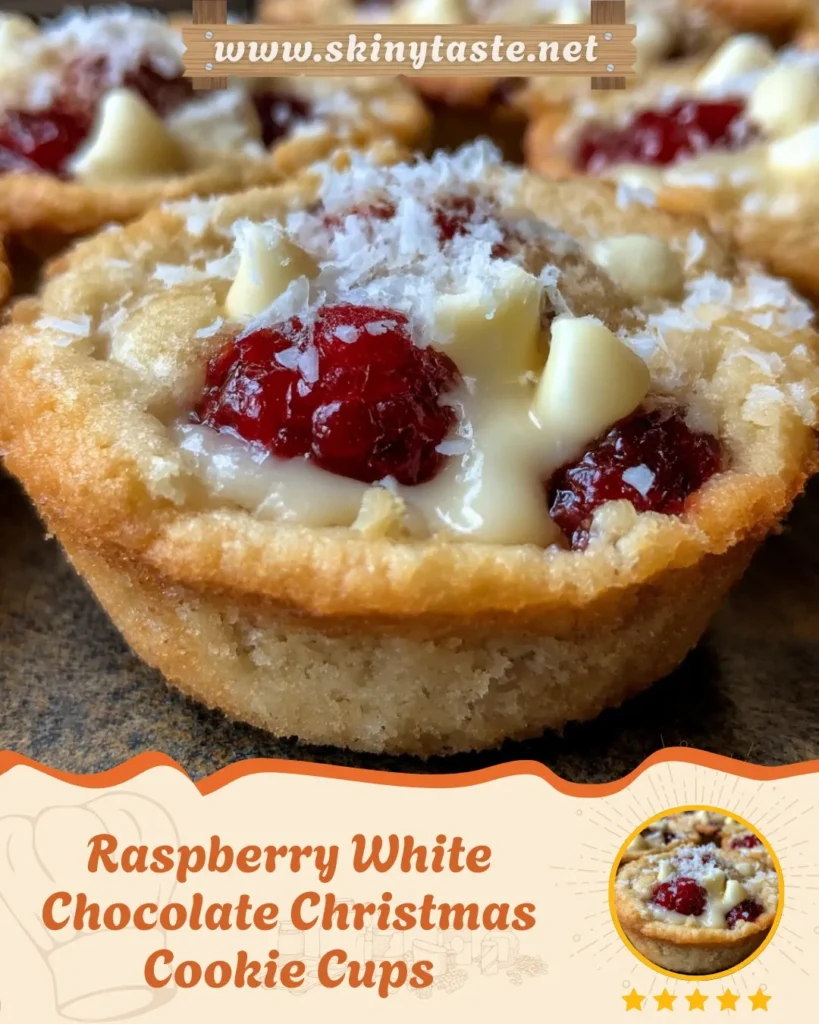 Raspberry White Chocolate Christmas Cookie Cups